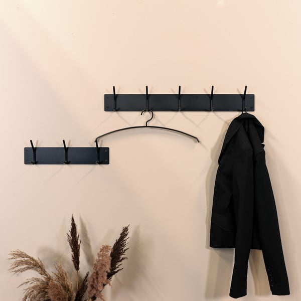 Juodos spalvos iš metalo sieninė lentyna 70 cm Fusion – Spinder Design-image-1