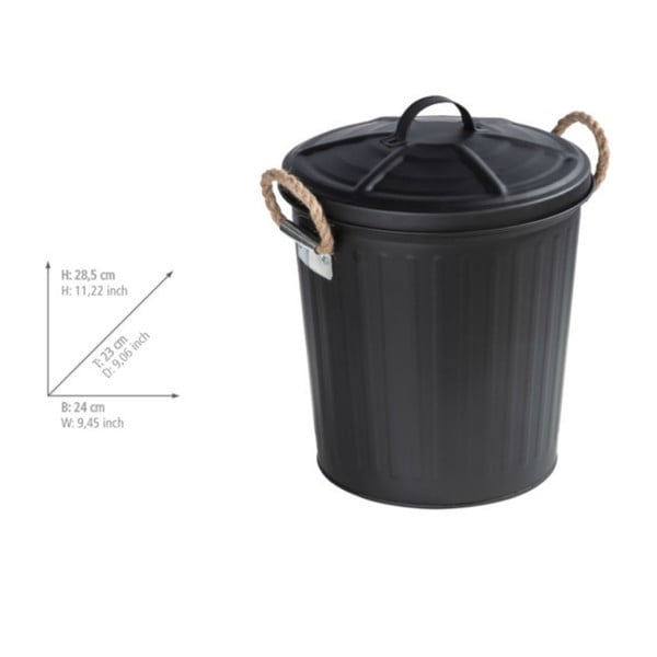 Juoda šiukšliadėžė Wenko Gara Matt, 6 l talpos-image-1