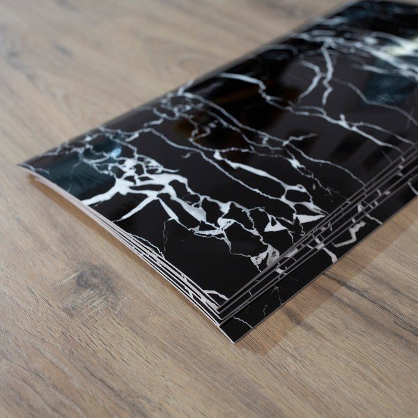 Lipnios plokštės komplekte 6 vnt. ant sienos 60x30 cm Nero Marquina – SP TREND-image-1