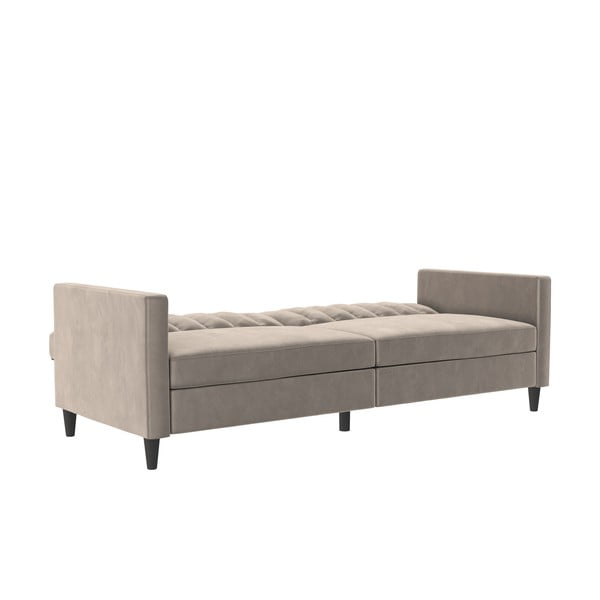 Iš velveto sofa šviesiai pilkos spalvos 207 cm Celine – Støraa-image-2