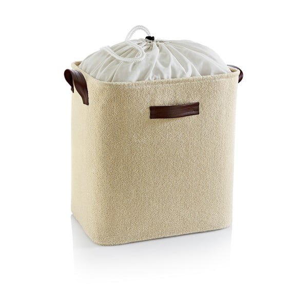 Iš tekstilės skalbinių krepšys smėlio spalvos 55 l – Mioli Decor