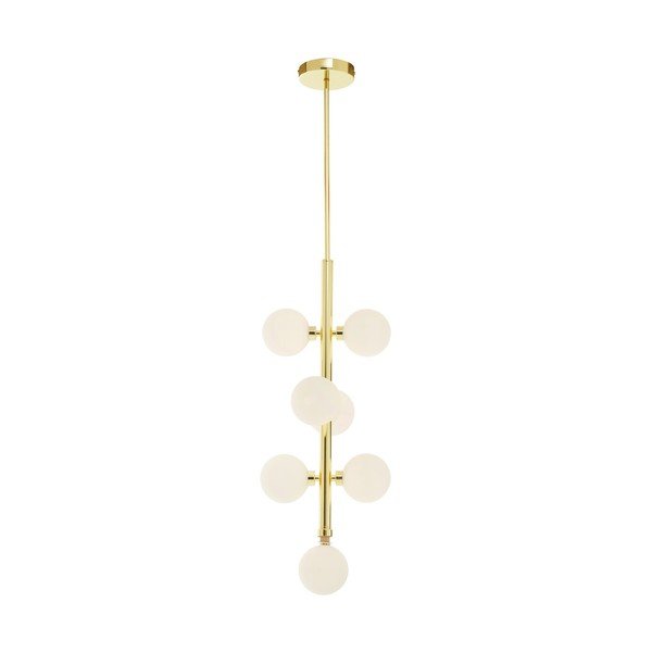 Baltos spalvos/auksinės spalvos iš metalo kabantis šviestuvas ø 27 cm su stiklo gaubtu Trieste – Premier Housewares-image-3