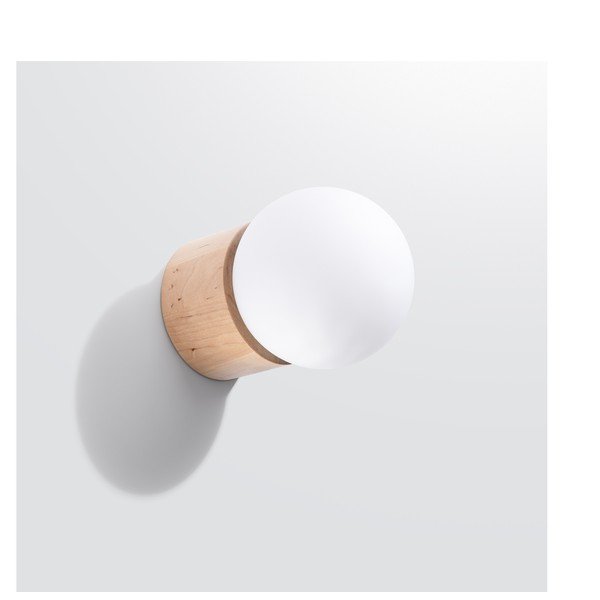 Baltos spalvos/natūralios spalvos sieninė lempa ø 12 cm Surtur – Sollux-image-4
