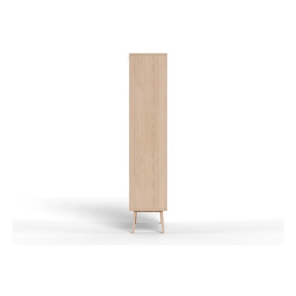 Šviesios natūralios spalvos vitrina iš medienos lukšto 90x180x35 cm Lamberth – Actona-image-3