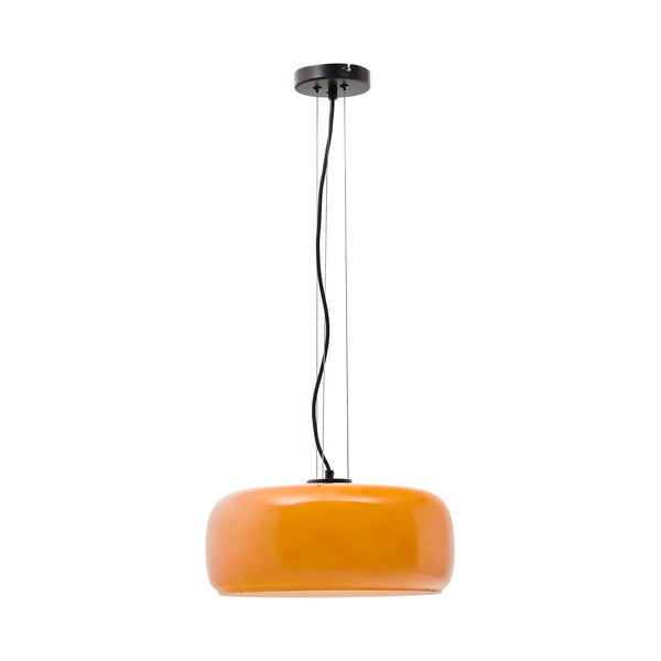 Oranžinės spalvos kabantis šviestuvas LED ø 38 cm su stiklo gaubtu Reig – Kave Home