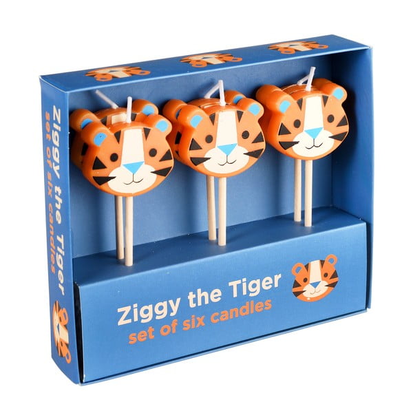 Žvakės tortui 6 vnt. Ziggy The Tiger – Rex London