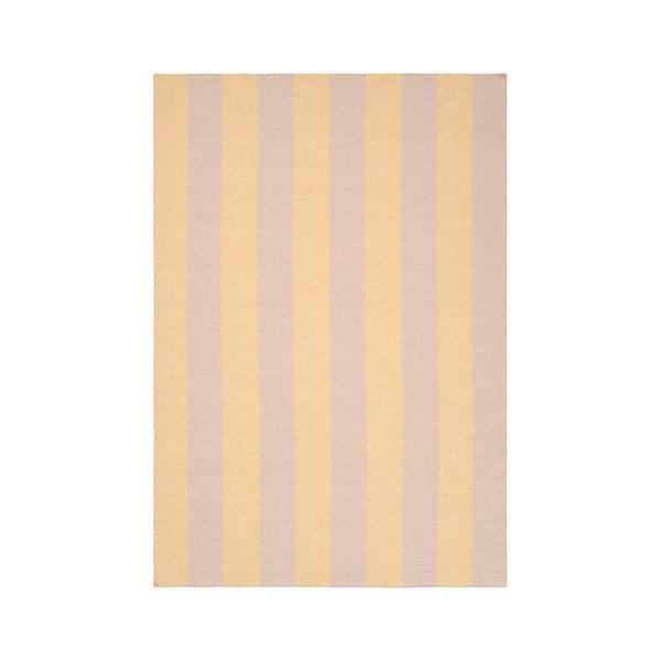 Rankų darbo geltonos spalvos/smėlio spalvos iš vilnos mišinio kilimas 200x300 cm Sissel – Jotex