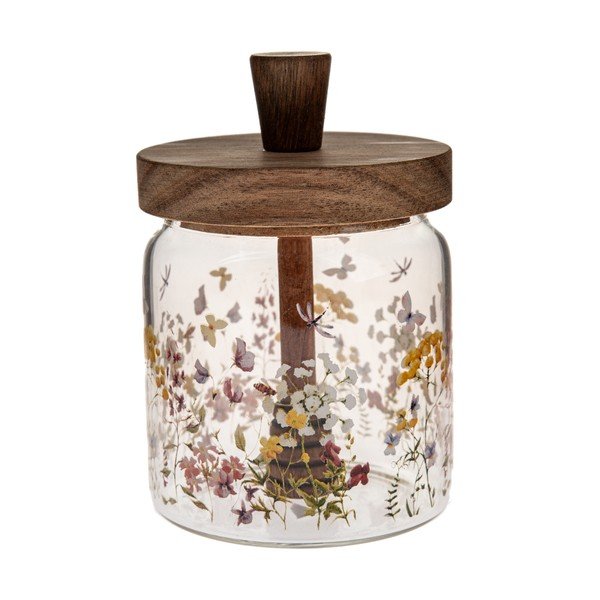 Iš stiklo maisto laikymo indas medui Flowers – Dakls