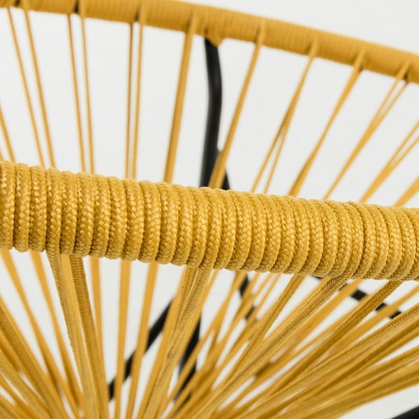 Geltonos spalvos sodo krėslas su plienine konstrukcija Kave Home Samantha-image-4