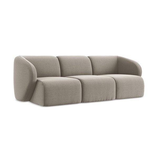 Šviesiai rudos spalvos sofa iš velveto 244 cm Lani – Makamii-image-1