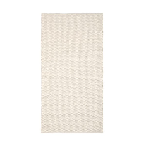 Rankų darbo kreminės spalvos iš medvilnės mišinio kilimas 70x140 cm Mascarell – Kave Home