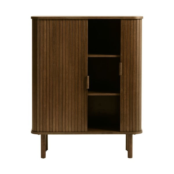Spintelė rudos spalvos iš ąžuolo su stumdomomis durimis 113x90 cm Cavo – Unique Furniture-image-2