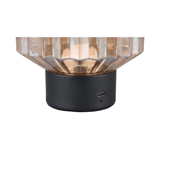 Stalinis šviestuvas juodos spalvos/smėlio spalvos LED su pritemdymo funkcija (aukštis 19,5 cm) su stiklo gaubtu Lord – Reality-image-4