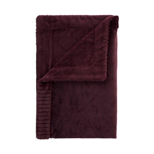 Tamsiai violetinės spalvos iš mikropliušo antklodė ir pledas 150x200 cm Velvet and Faux Fur – Catherine Lansfield