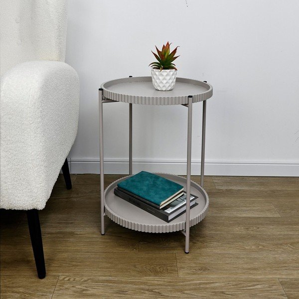 Iš metalo apvalios formos šoninis stalas ø 42 cm Herdys – Yes Everyday-image-1