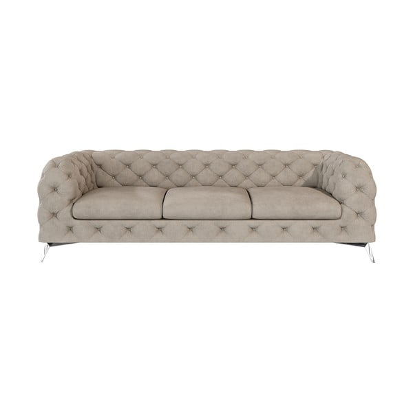 Pilkai smėlinės spalvos iš velveto sofa 243 cm Chelsea – Ropez