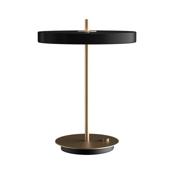 Stalinis šviestuvas juodos spalvos LED su pritemdymo funkcija (aukštis 41,5 cm) su metaliniu gaubtu Asteria Table – UMAGE
