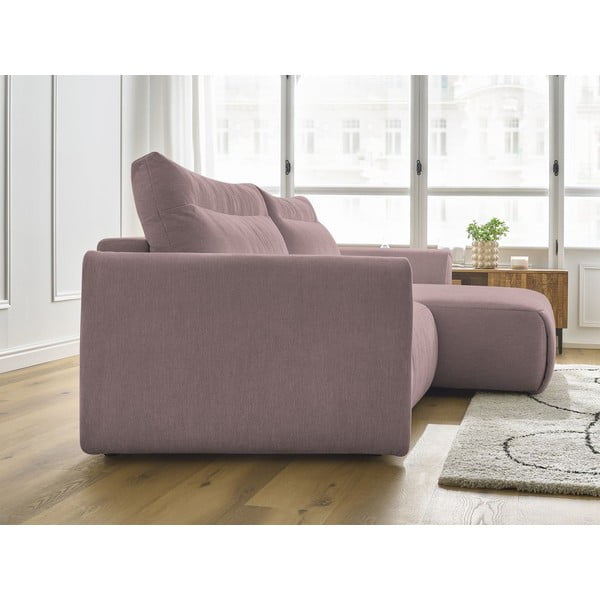 Kampinė sofa šviesiai rožinės spalvos Aden – Bobochic Paris-image-3
