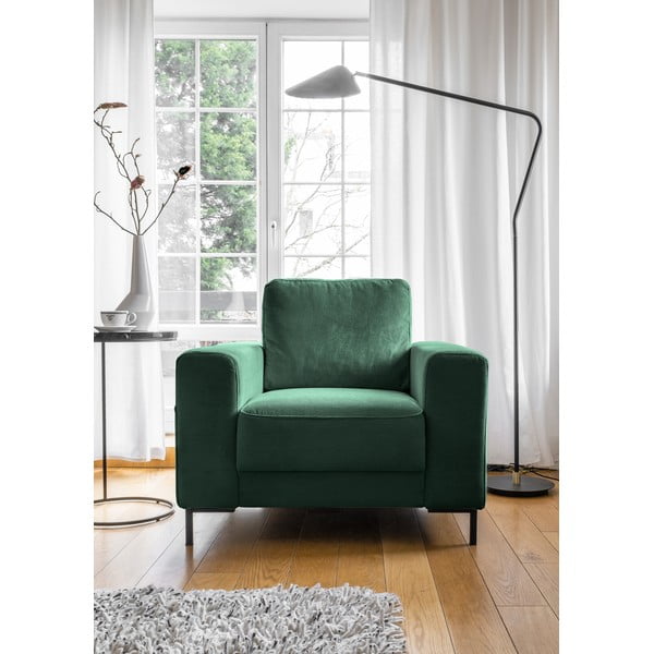 Iš kordinio velveto krėslas tamsiai žalios spalvos Lofty Lilly – Miuform-image-1