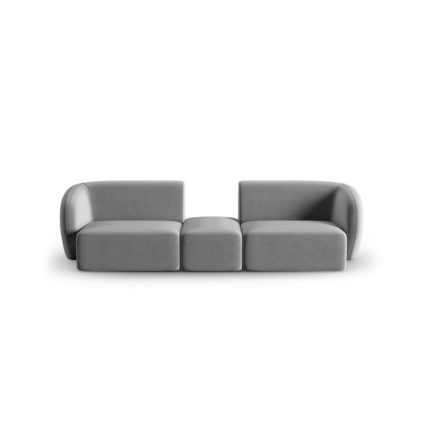 Pilkos spalvos iš velveto sofa 246 cm Paolo – Milo Casa