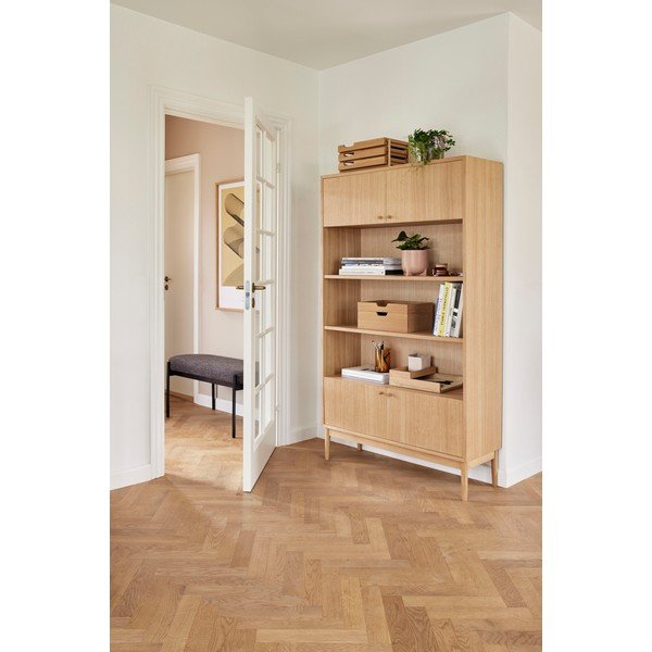 Knygų spinta  natūralios spalvos iš ąžuolo 100x170 cm Prime – Hübsch-image-1