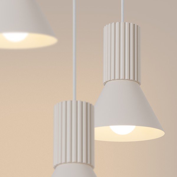Smėlio spalvos iš metalo kabantis šviestuvas ø 30 cm Niru – Sollux-image-4