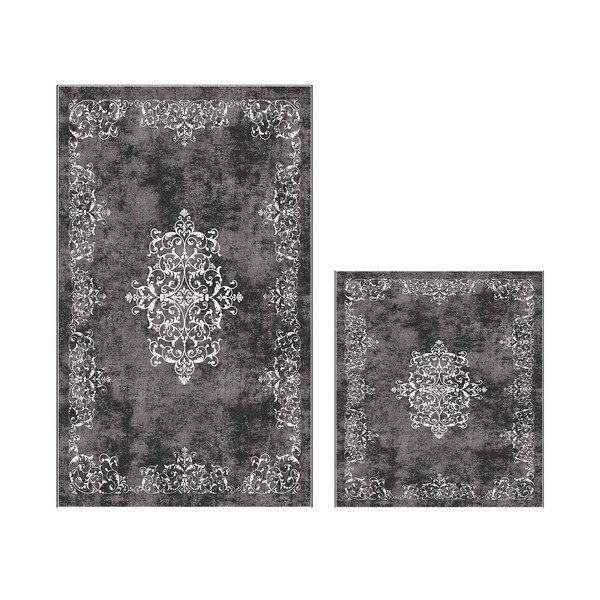 Pilkos spalvos vonios kilimėliai 2 vnt. 60x100 cm – Foutastic