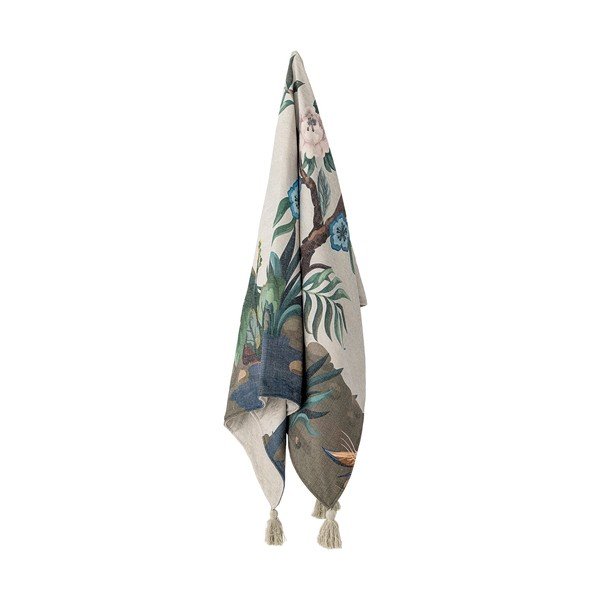 Žalios spalvos antklodė ir pledas 130x155 cm Peacock – Bloomingville-image-4