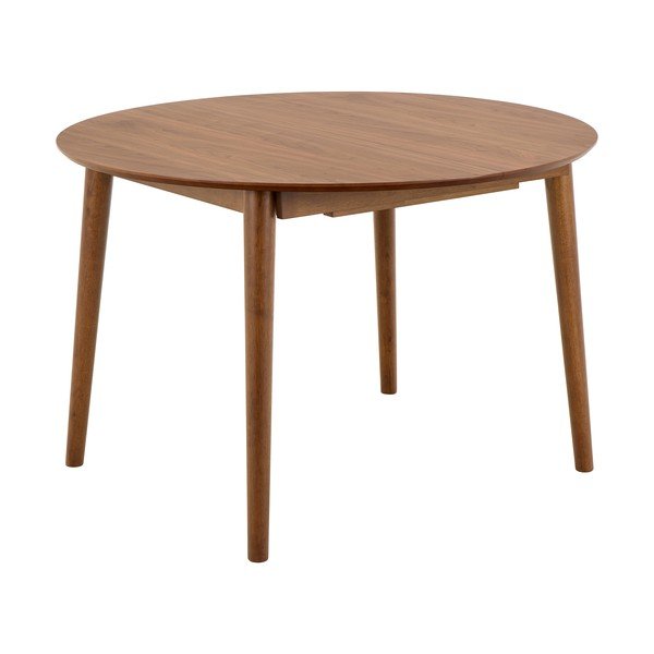 Apvalios formos prailginamas valgomojo stalas su papildomu stalviršiu iš riešutmedžio ø 115 cm Montreux – Actona