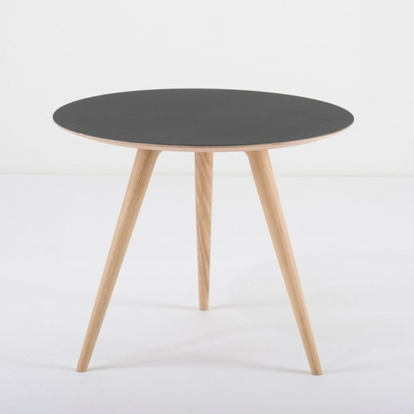 Ąžuolinis staliukas su juodu stalviršiu Gazzda Arp, ⌀ 55 cm-image-2