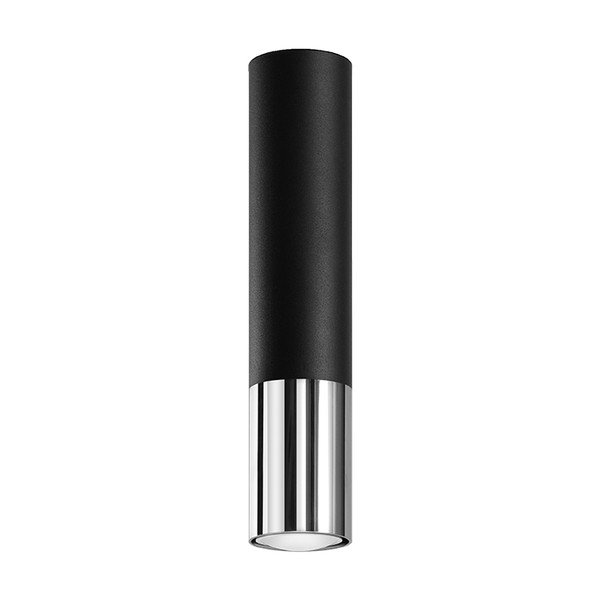 Juodos spalvos/sidabrinės spalvos iš metalo lubinis šviestuvas ø 6 cm Longbot – Sollux