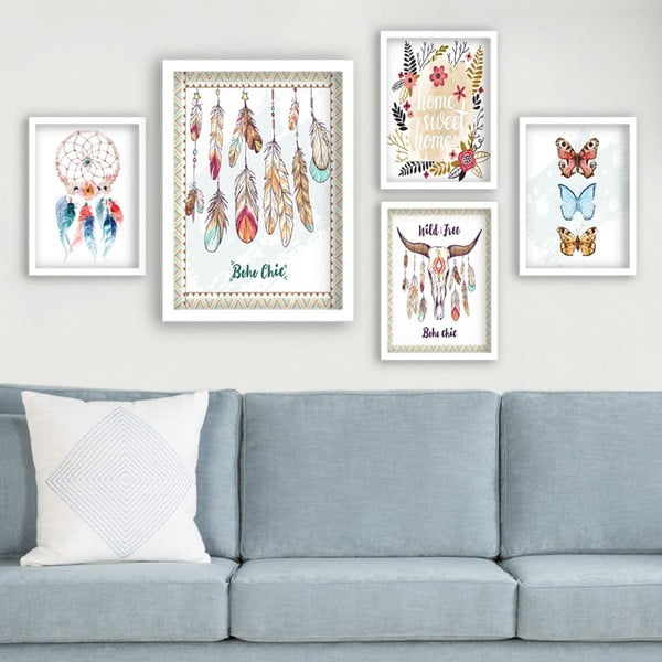 Paveikslai 5 vnt. rinkinyje Boho - Wallity-image-1