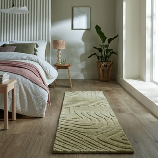 Rankų darbo iš vilnos kilimas khaki spalvos 60x230 cm Mesmerise Sage – Flair Rugs