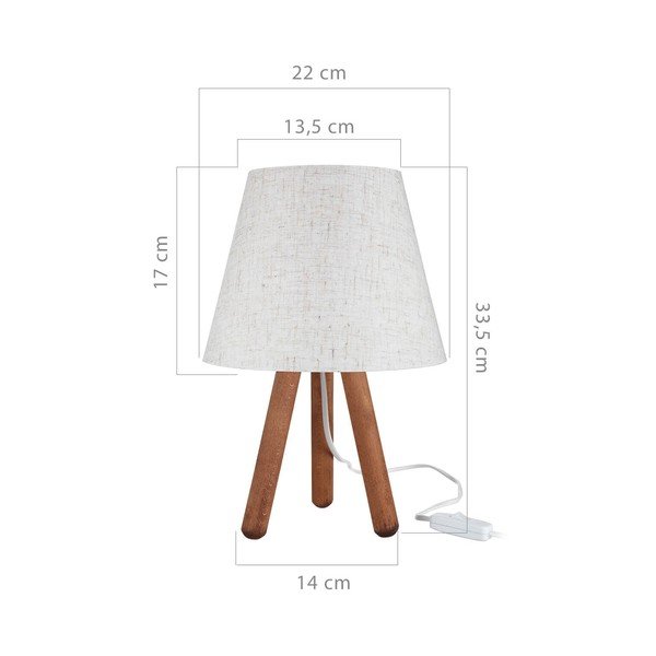 Stalinė lempa su baltos ir natūralios spalvos tekstiliniu gaubtu (aukštis 33,5 cm) - Squid Lighting-image-2