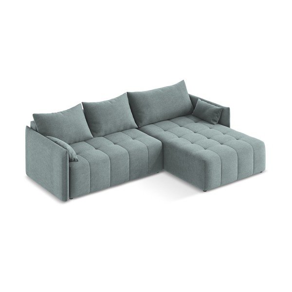 Mėlynos spalvos sulankstoma/su sandėliavimo vieta kampinė sofa (su dešiniuoju kampu/su gultu) Moku – Makamii-image-3