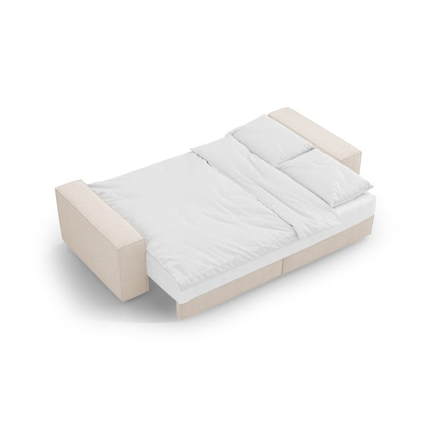 Iš boucle sulankstoma sofa smėlio spalvos 247 cm Jodie – Micadoni Home-image-4