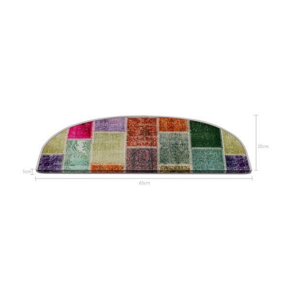 Laiptų kilimėlių rinkiniai 16 vnt. 20x65 cm Patchwork – Vitaus-image-2