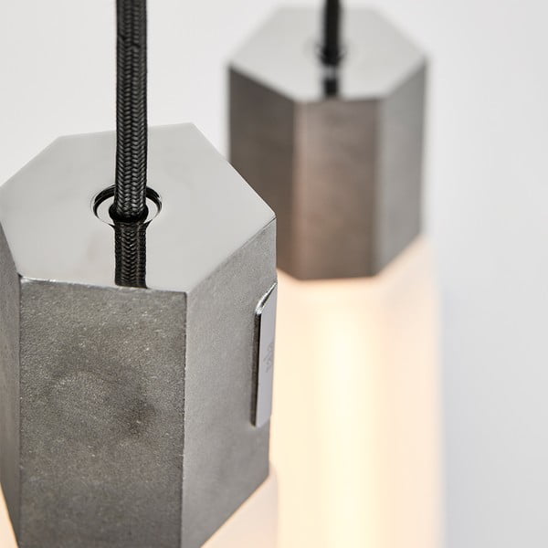 Kabantis šviestuvas pilkos spalvos su pritemdymo funkcija ø 6 cm Basalt – tala-image-4
