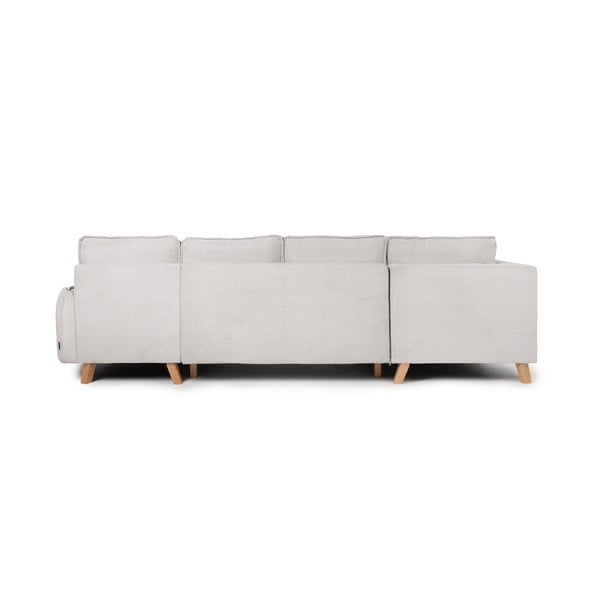 Iš kordinio velveto sulankstoma kampinė sofa smėlio spalvos (su kairiuoju kampu/„U“ formos) Tori – Bonami Selection-image-4