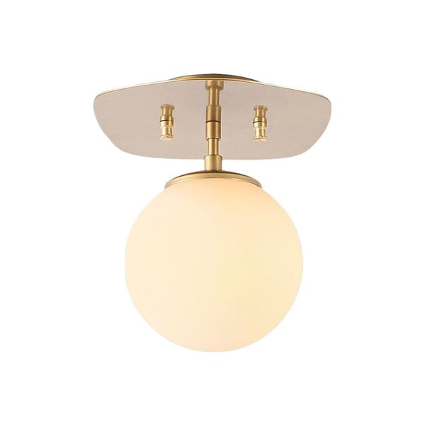 Lubinis šviestuvas auksinės spalvos 20x25 cm su stiklo gaubtu Well – Opviq lights