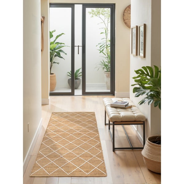 Rankų darbo iš džiuto kilimas natūralios spalvos 80x200 cm Kunu – Hanse Home-image-3