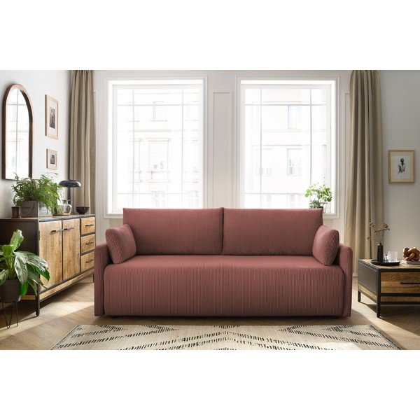Iš kordinio velveto sulankstoma sofa rožinės spalvos 211 cm Marcel – Bobochic Paris-image-1