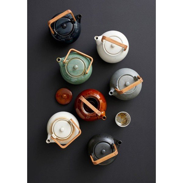 Tamsiai mėlynos spalvos iš keramikos su koštuvu arbatinukas 1,2 l Gastro Blue – Bitz-image-1