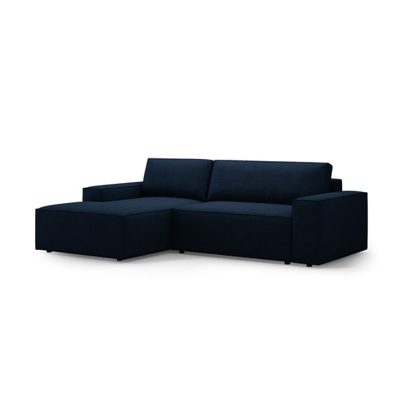 Iš boucle sulankstoma kampinė sofa tamsiai mėlynos spalvos (su kairiuoju kampu) Jodie – Micadoni Home-image-3