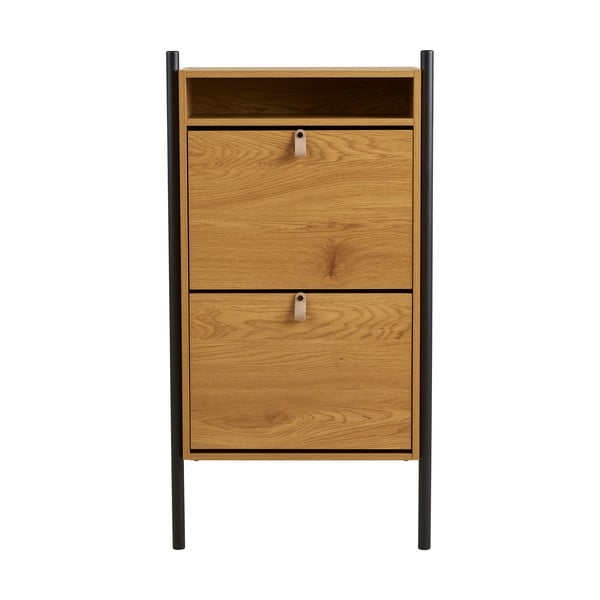 Natūralios spalvos atlenkiama spintelė batams iš ąžuolo 62x118x26 cm Barco – House Nordic