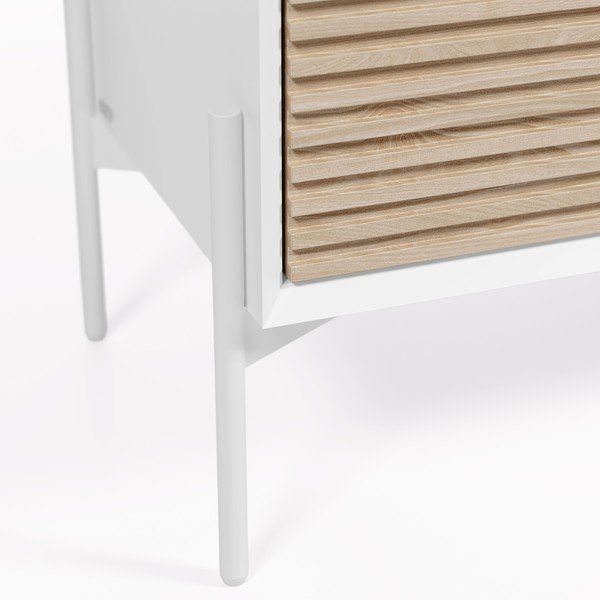 Balta TV spintelė iš uosio medienos Kave Home Marielle, plotis 187 cm-image-4