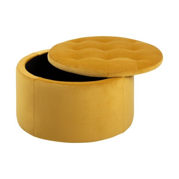 Geltonas aksominis pufas Actona Retina, ⌀ 60 cm-image-4