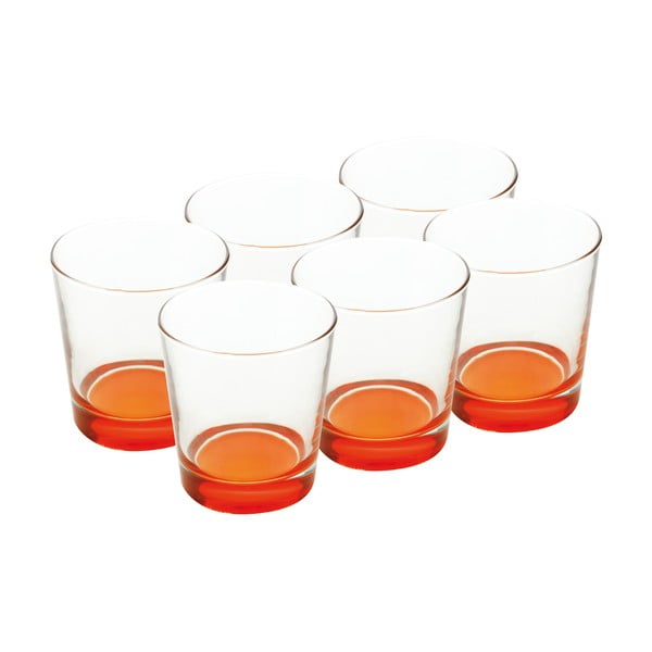 Stiklainių rinkinys, 340 ml, oranžinės spalvos