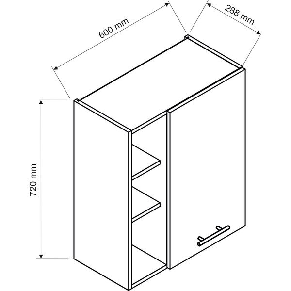 Viršutinė virtuvės spintelė (plotis 60 cm) Brodie – STOLKAR-image-2