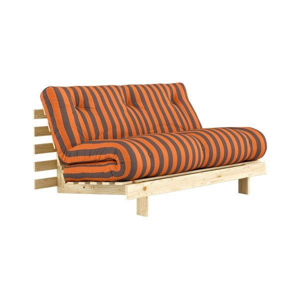 Oranžinės spalvos/rudos spalvos sulankstoma sofa 140 cm Roots – Karup